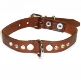 Collar piel 1.2cm natural brillantes