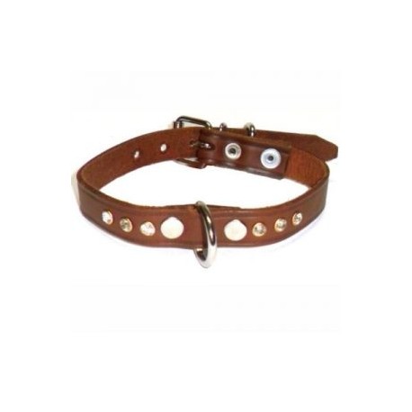 Collar piel 1.2cm natural brillantes